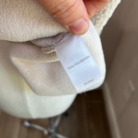 J. Jill Beige Cozy Fluffy Yarn Jacket with Fleece Lining Size Large - Picture 8 of 9